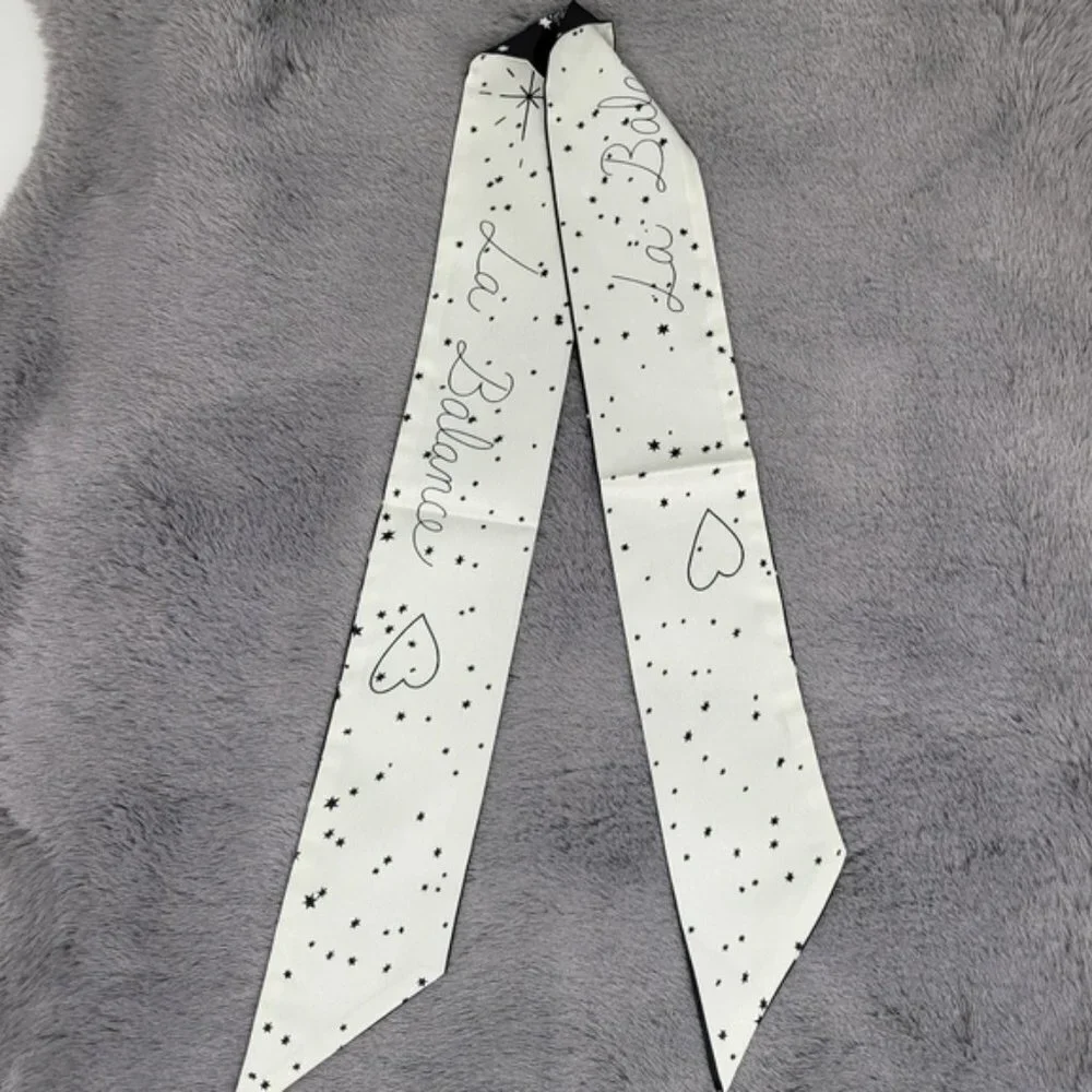 Libra Zodiac Sign Silk Twilly Scarf